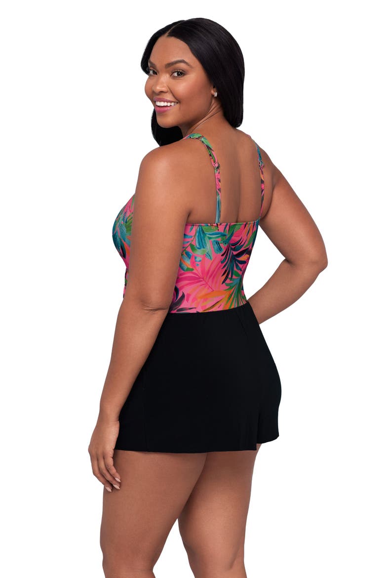 Kim Surplice Control Swim Romper with Pockets, Alternate, color, Amazonian Palms