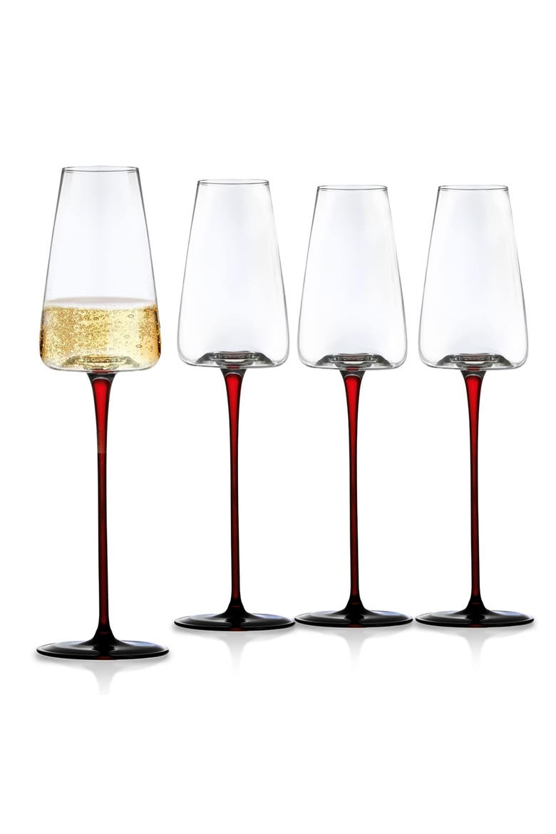 Concave Champagne Glasses - 9oz - Set of 4, Main, color, Clear