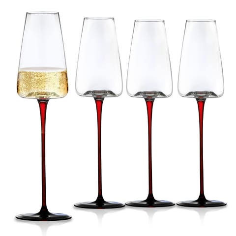 Concave Champagne Glasses - 9oz - Set of 4
