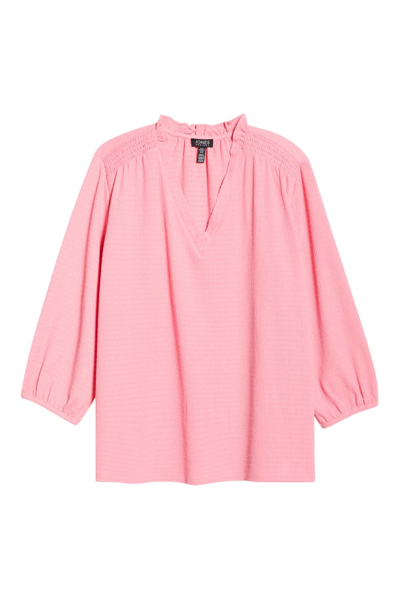 Smocked Shoulder Popover Top, Alternate, color, CORAL CANYON