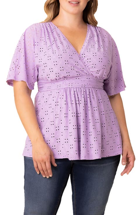 Sunny Day Eyelet Wrap Top (Plus)