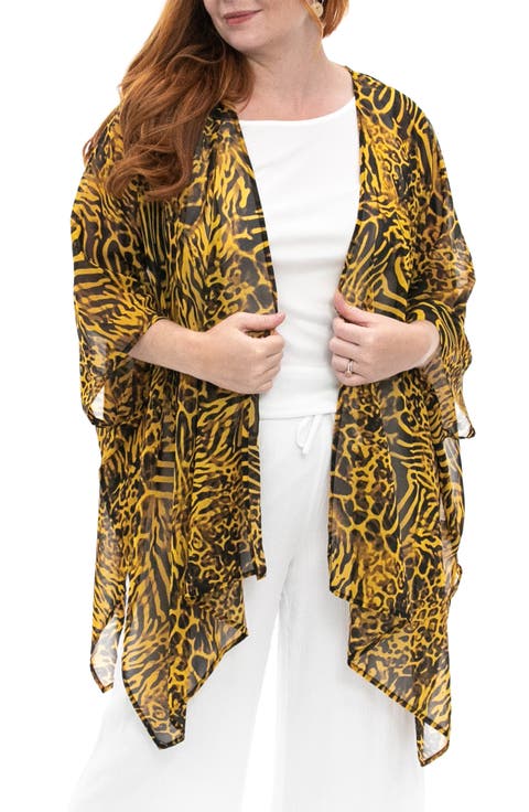 Semi Sheer Open Front Topper (Plus)