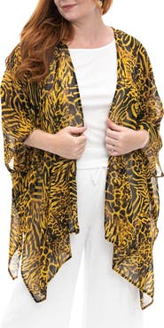 Nina Leonard Semi Sheer Open Front Topper