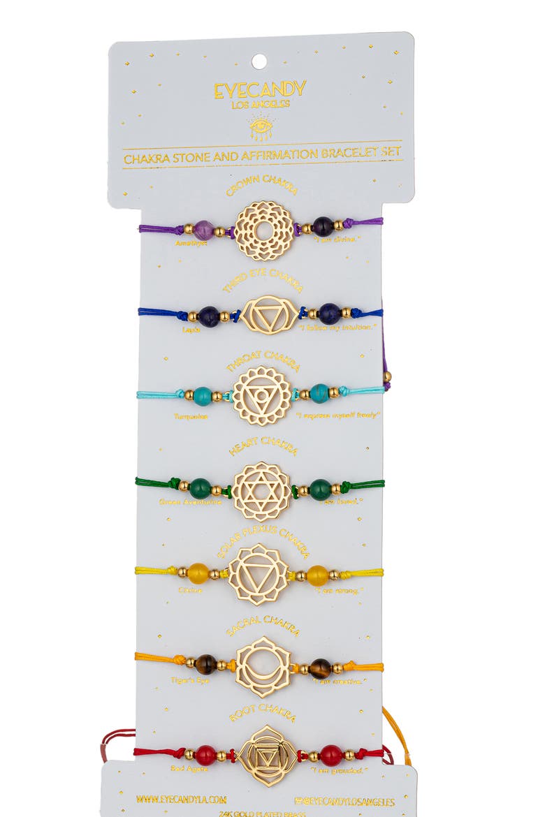 Chakra Bracelet - Set of 7, Main, color, GOLD