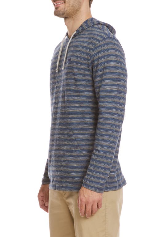 Quiksilver Stripe Slub Hoodie In Blue