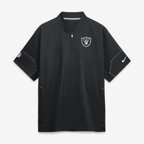 Men's Nike Black Las Vegas Raiders Sideline Short Sleeve Quarter-Zip Coaches Jacket