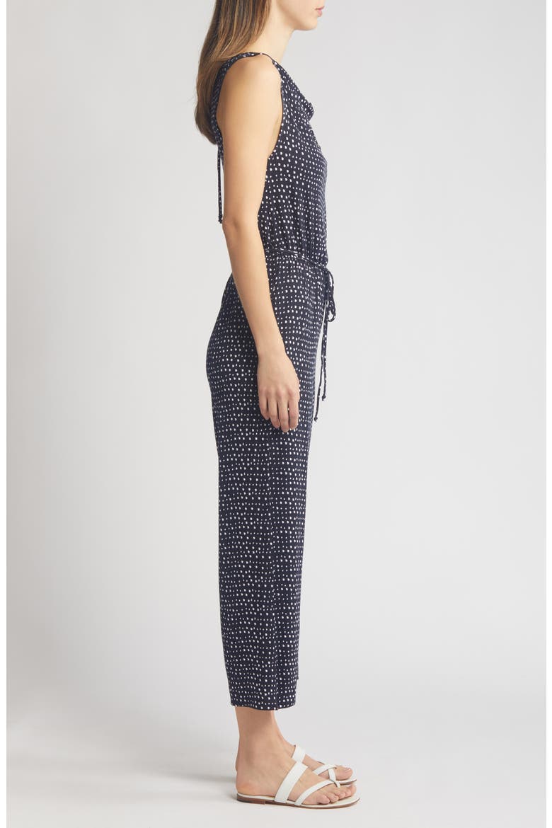 Cowl Neck Crop Jumpsuit, Alternate, color, NAVY
