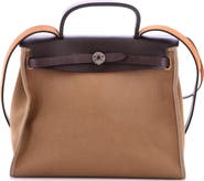 Pre-Owned Hermes Herbag Zip Leather and Toile 31