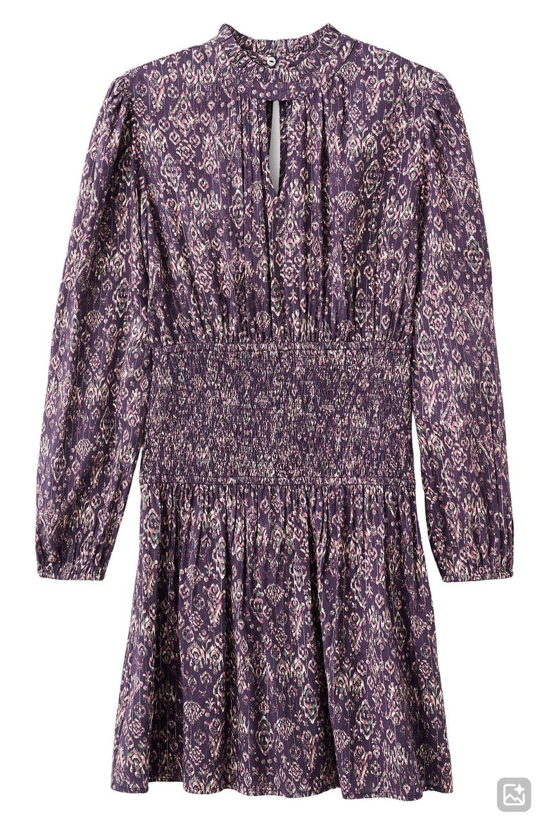 Flowy Long Sleeve Minidress, Alternate, color, PURPLE