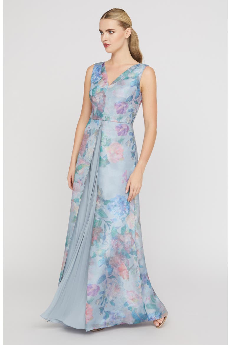 Merida Floral Print Sleeveless Gown, Alternate, color, SPRING MIST