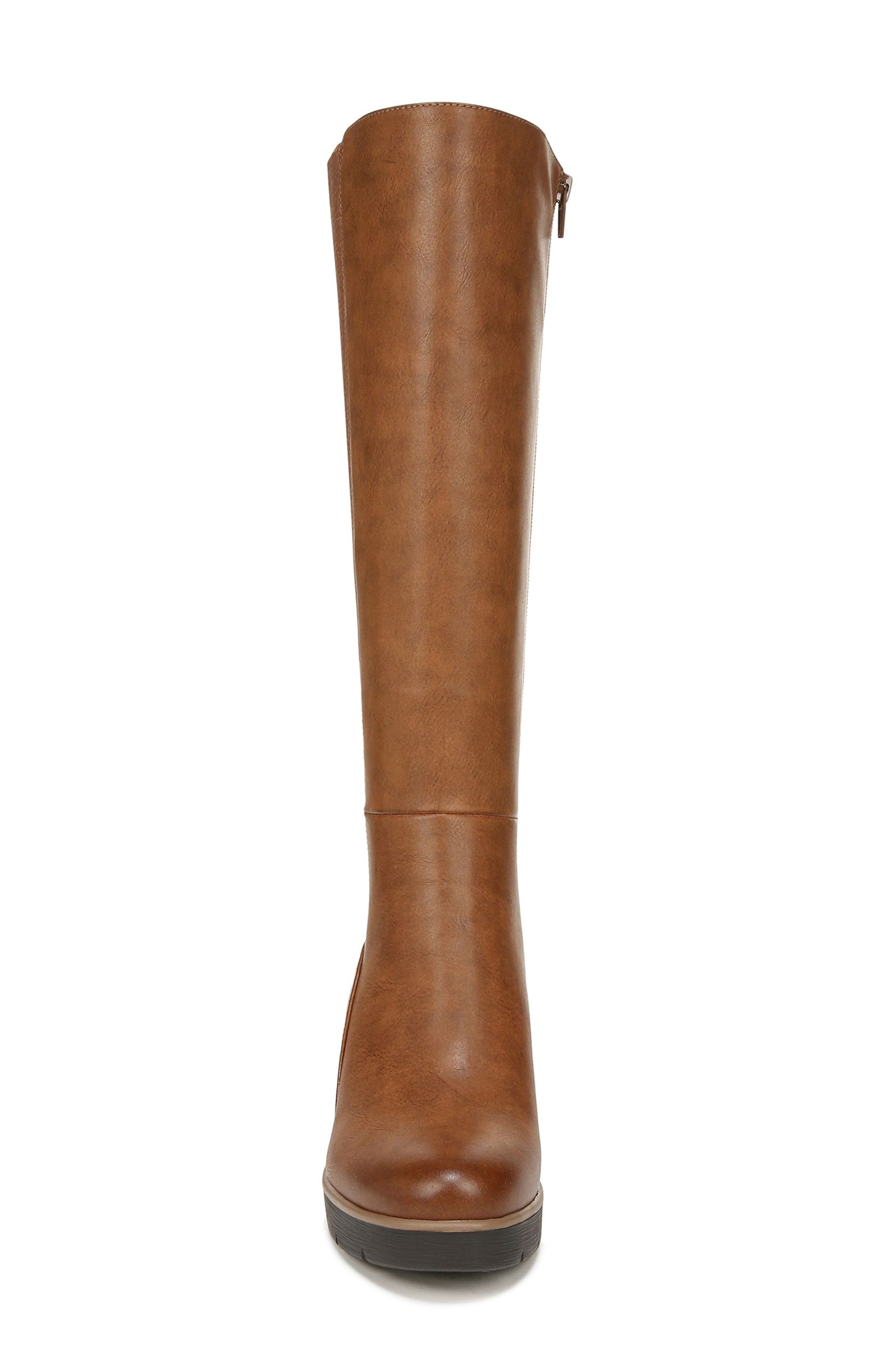 Adrian Knee High Wedge Boot, Alternate, color, TOFFEE BROWN SYNTHETIC
