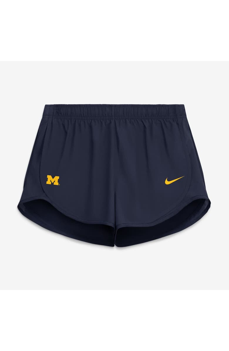 Nike Women's Nike Navy Michigan Wolverines Tempo Mid-Rise Dri-FIT Shorts, Main, color, Navy