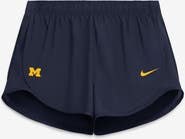 Nike Women's Nike Navy Michigan Wolverines Tempo Mid-Rise Dri-FIT Shorts
