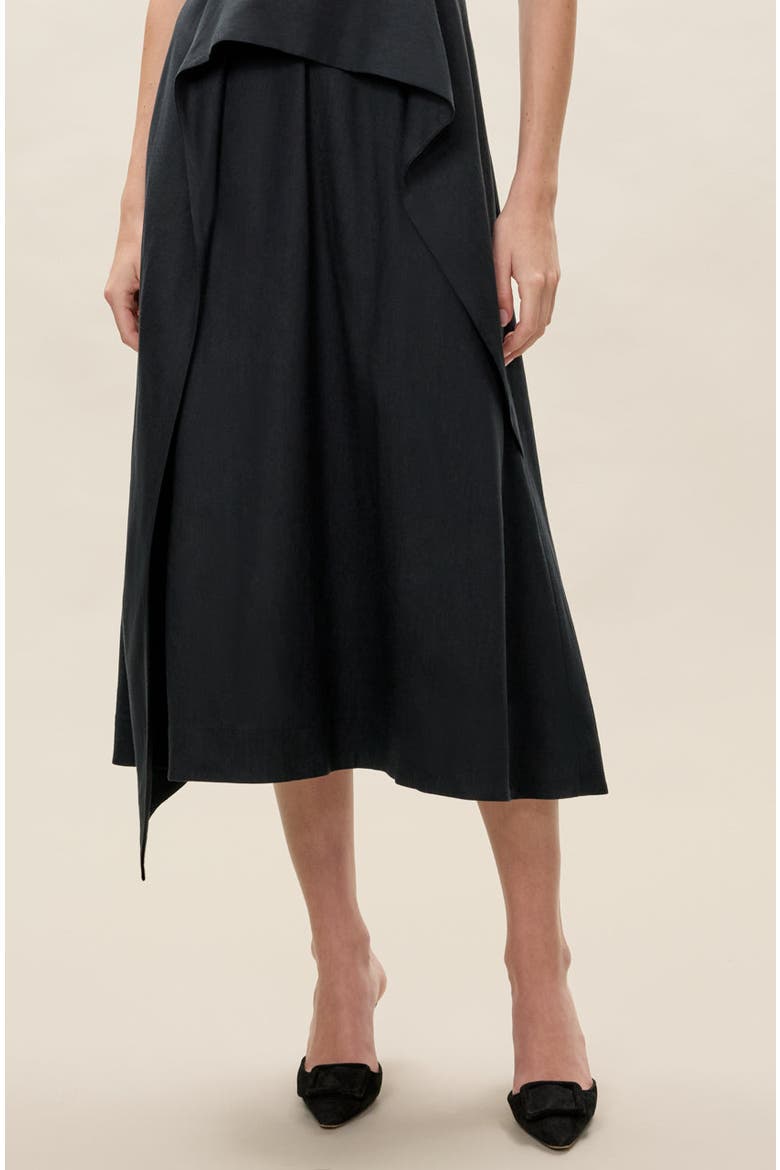 Stretch Linen Dress, Alternate, color, Black