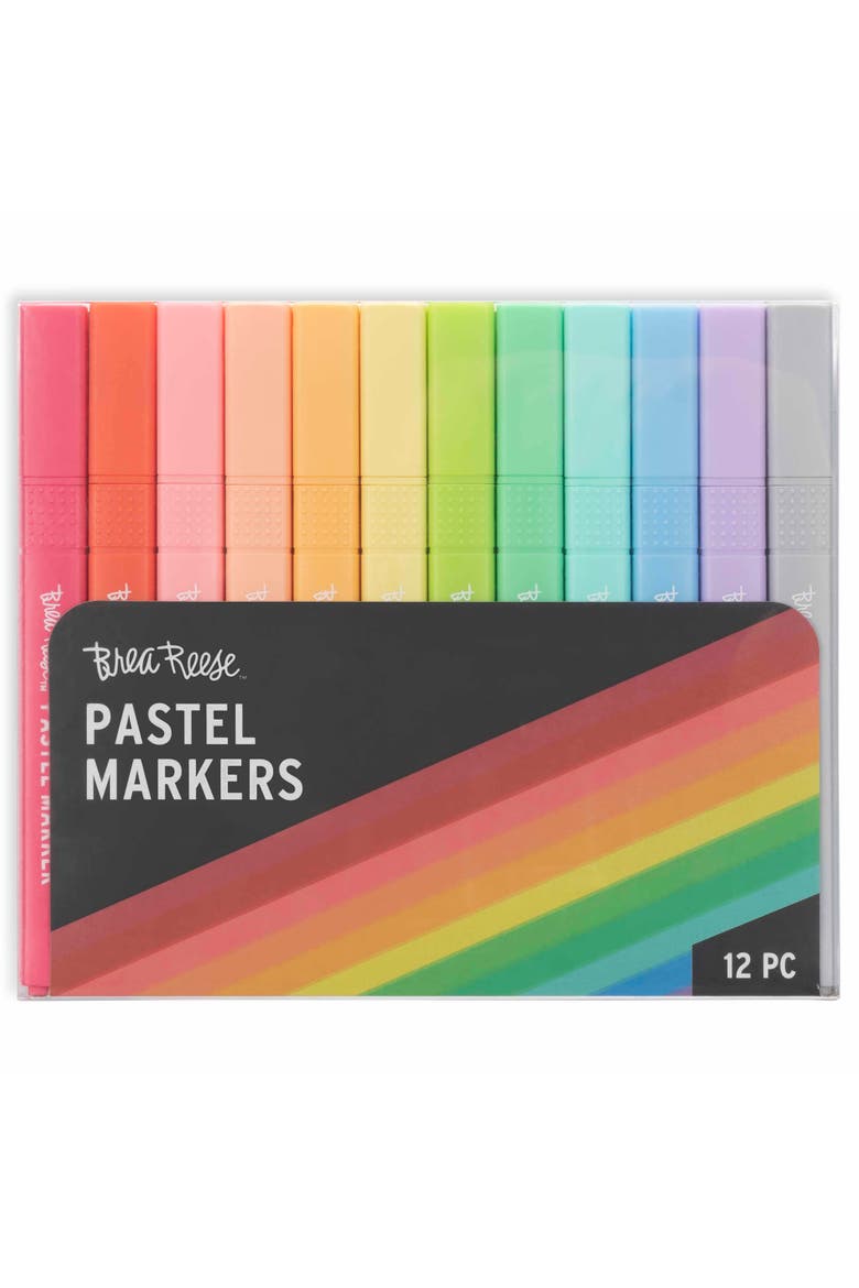 Pastel Markers12Pc, Main, color, Multicolored