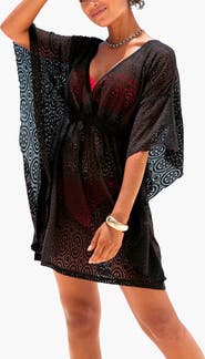 LASCANA Women's Flowy Lace Cover Up