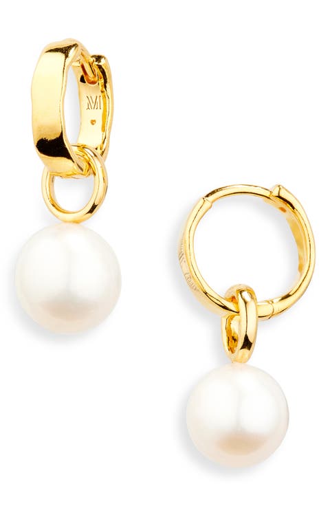 Siren Muse Wave Onyx Charm Huggie Hoop Earrings