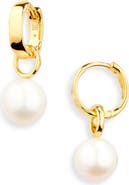 Monica Vinader Siren Muse Wave Onyx Charm Huggie Hoop Earrings