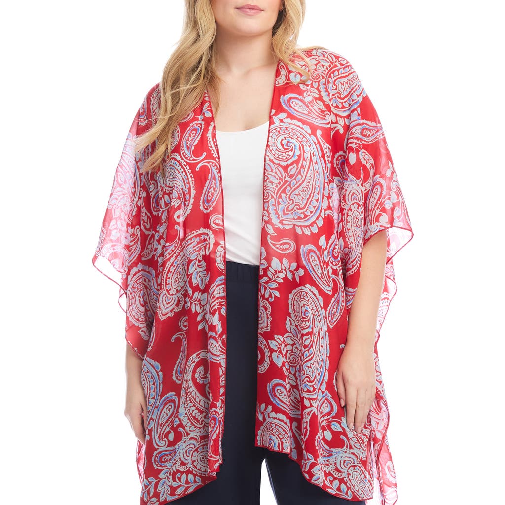 Karen Kane Paisley Print Open Front Jacket In Paisley