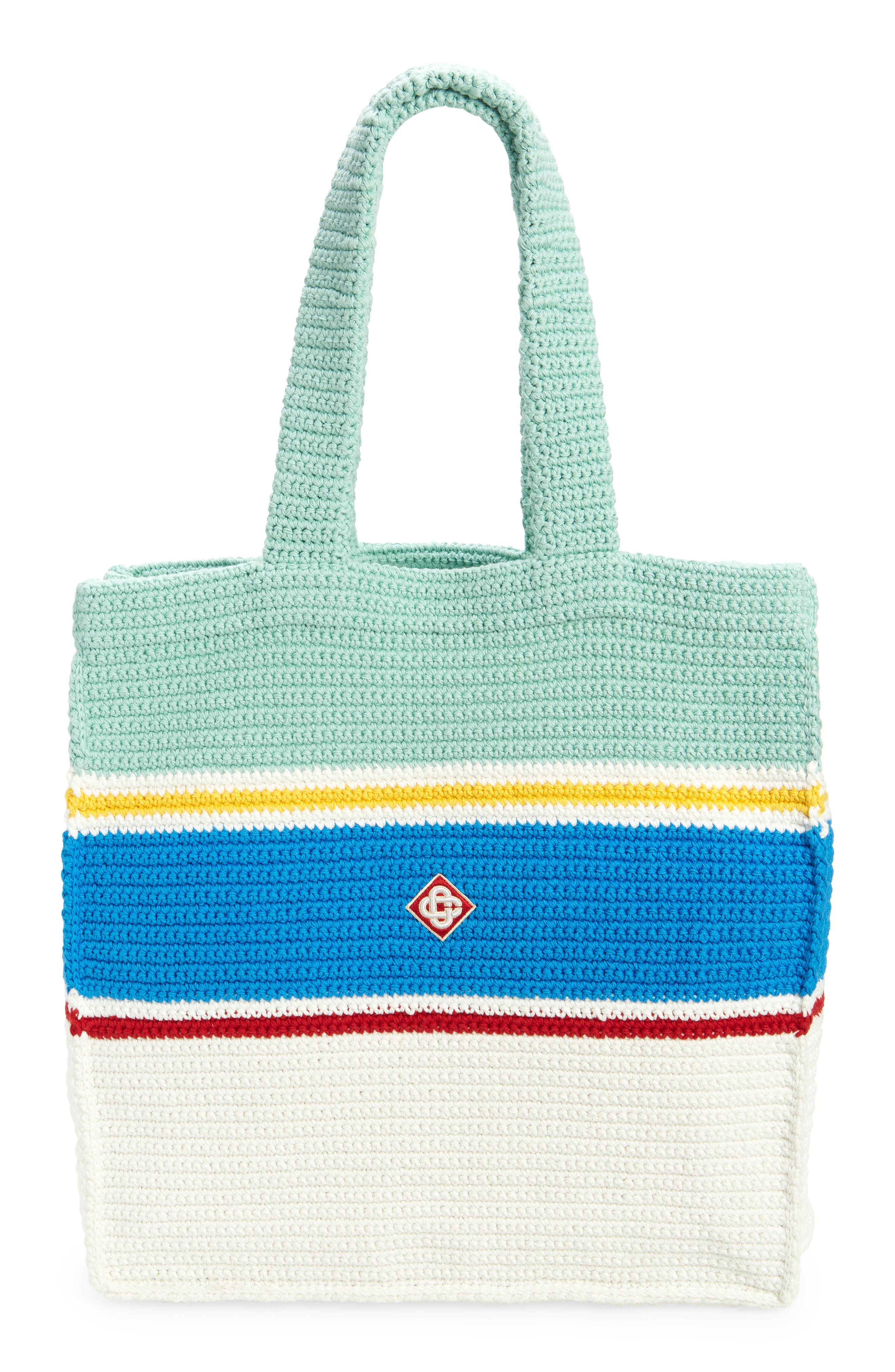 Casablanca Stripe Crochet Tote Bag, Main, color, 