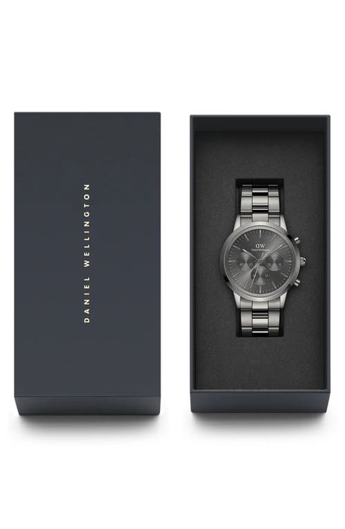 Daniel Wellington Iconic Link Chronograph Bracelet Watch, 42mm In Silver