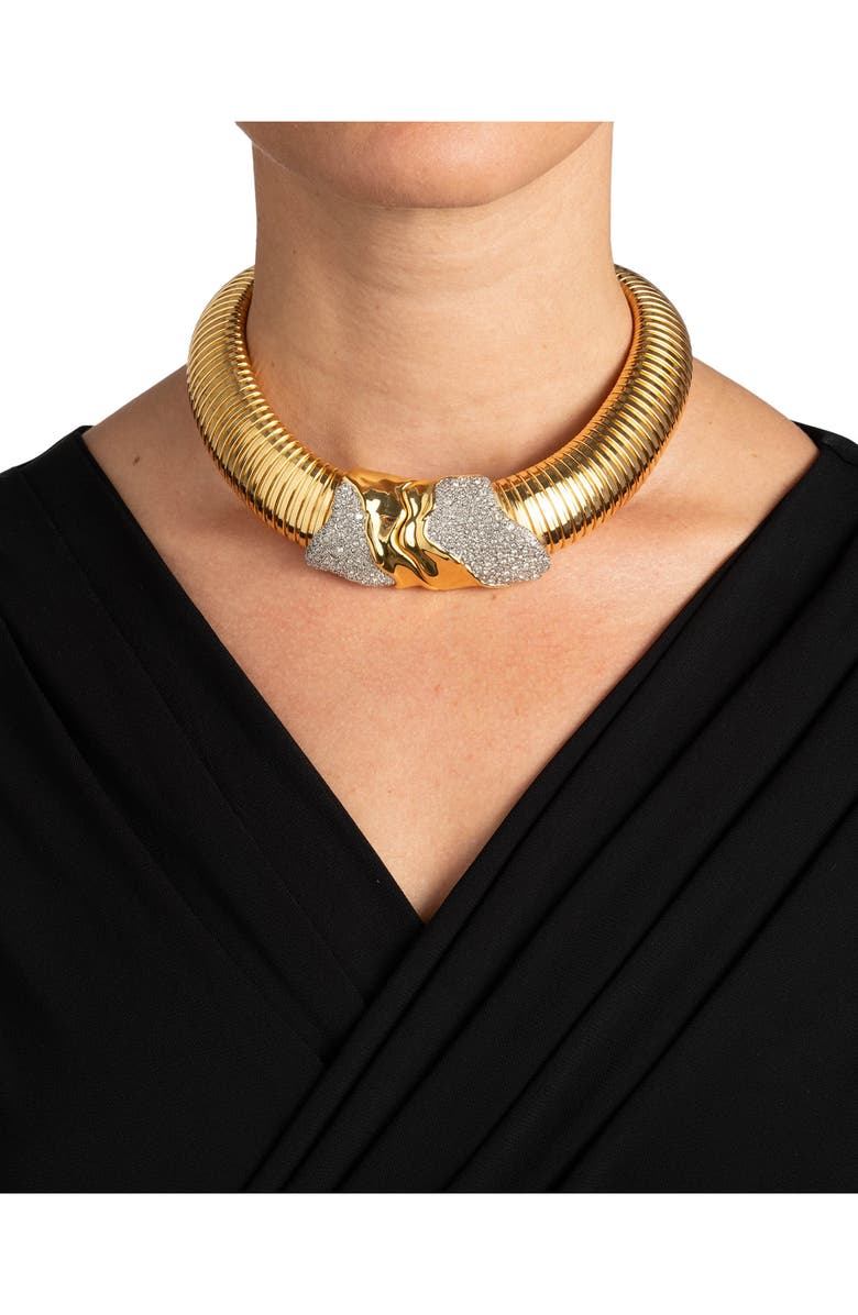 Alexis Bittar Solanales Skinny Crystal Pavé Tubogas Collar Necklace, Alternate, color,