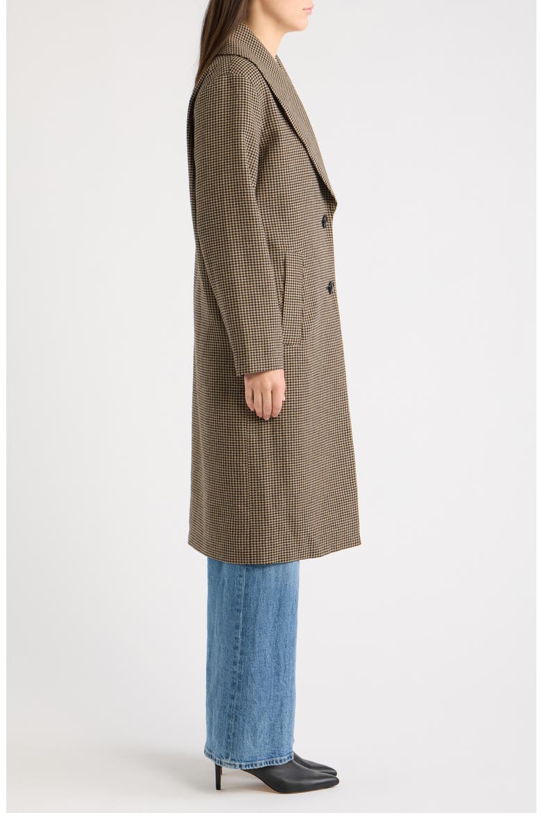 Plaid Long Coat, Alternate, color, TAN/ BLACK