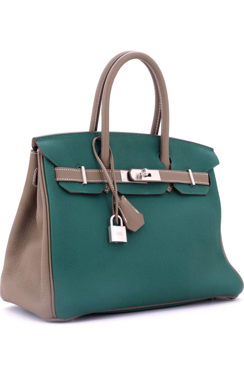 Pre-Owned Hermes Birkin Handbag Bicolor Togo with Brushed Palladium Hardware 30, Alternate, color,