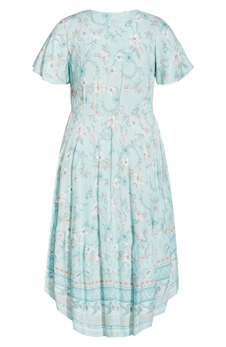City Chic Spirited Floral Maxi Dress, Alternate, color, Seafoam Spirited Fl