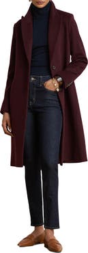 Lauren Ralph Lauren Single Breasted Wool Blend Coat