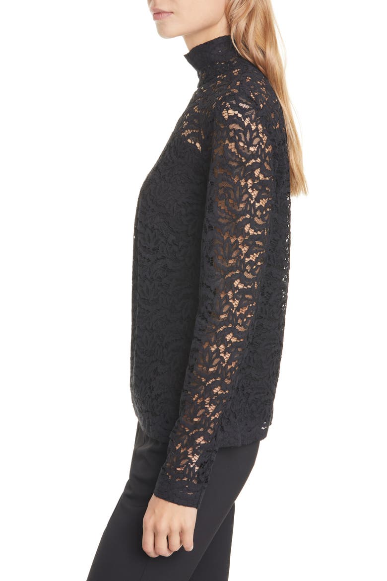 Bellini Lace Blouse, Alternate, color, BLACK