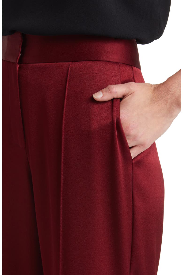 Andi Wide Leg Satin Pants, Alternate, color, BURGUNDY