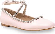 CHASE AND CHLOE Rhinestone Trim Ballet Flat