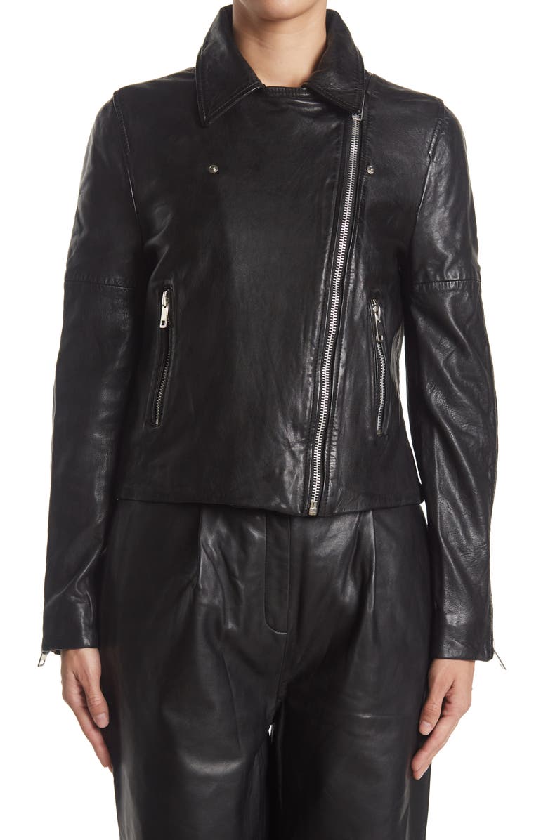 Walter Baker Presley Leather Moto Jacket, Alternate, color, Black