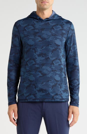 G/fore Brushed Back Tech Terry Hoodie In Twilight Camo