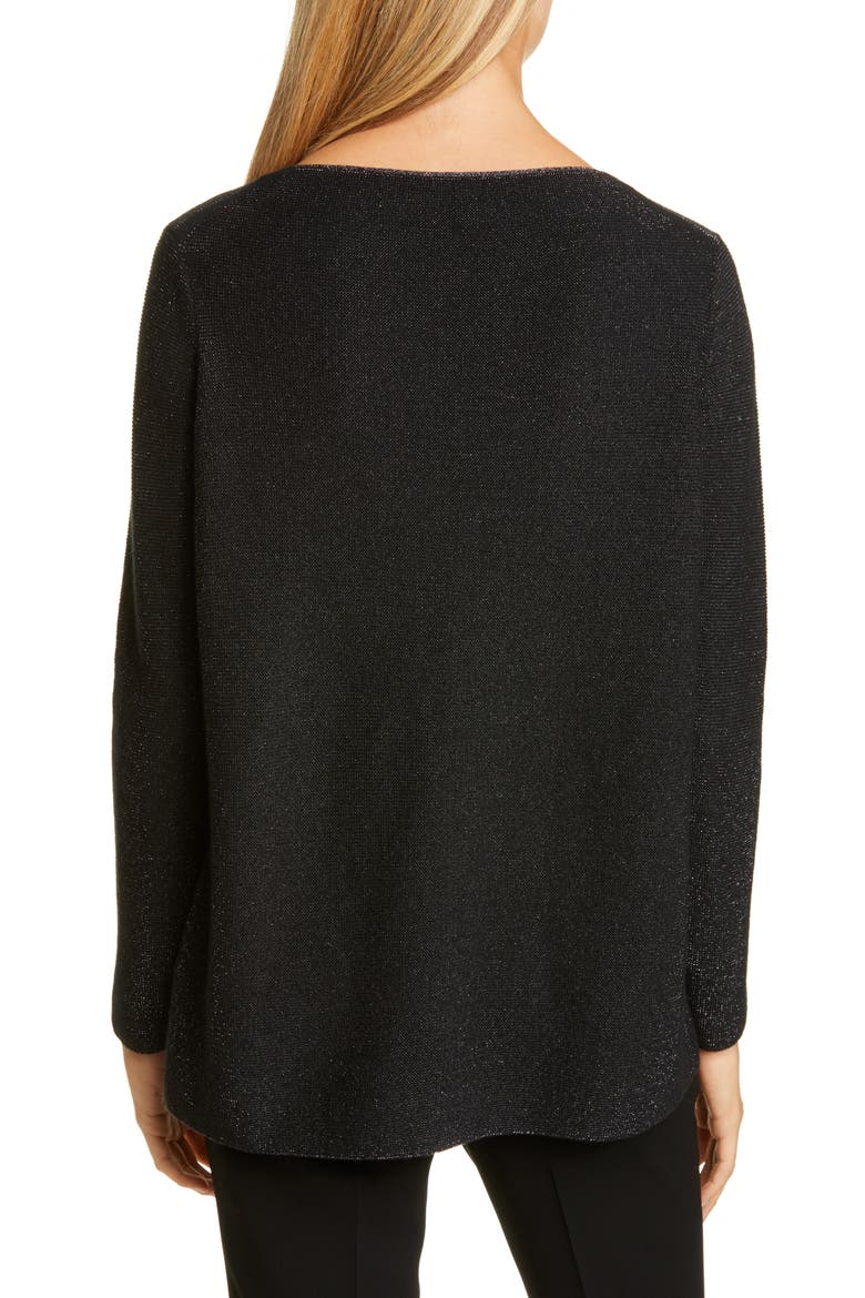 Metallic Cashmere Blend Sweater, Alternate, color, BLACK METALLIC