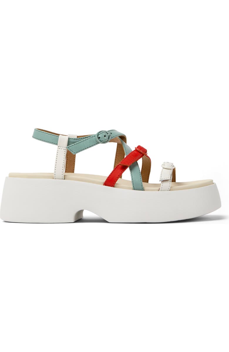 Camper Tasha Ankle Strap Platform Sandal, Alternate, color, Red Multi - Assorted