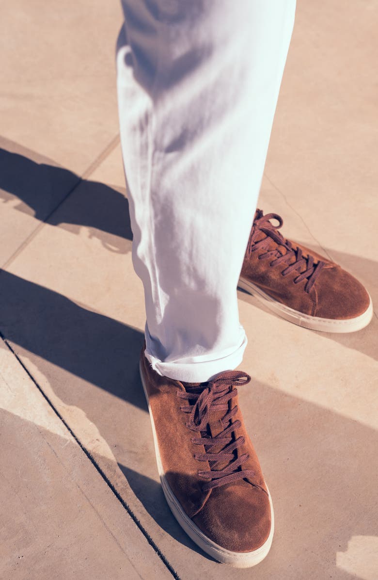 AG Tellis Sueded Stretch Sateen Slim Leg Pants, Alternate, color, Sulfur Fade To Graye