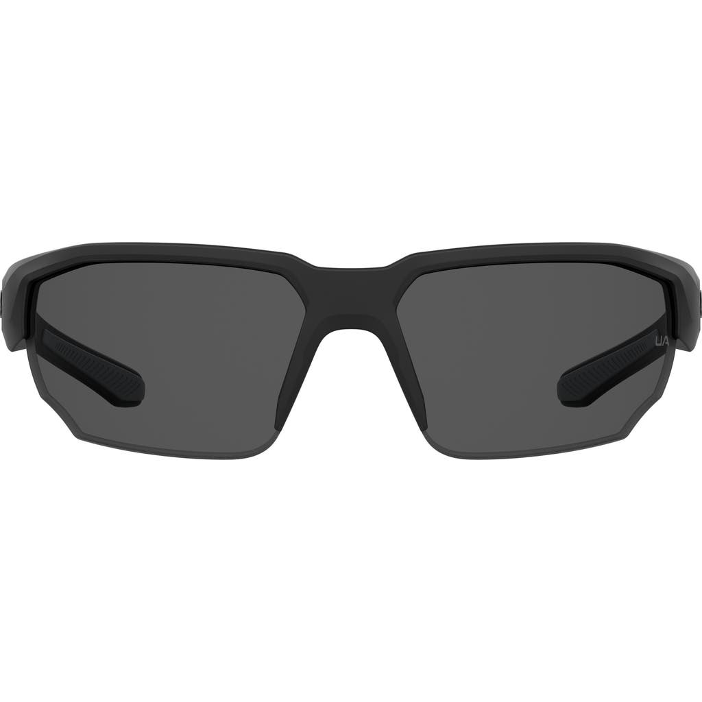 Under Armour 70mm Polarized Oversize Sport Sunglasses in Matte Black  product
