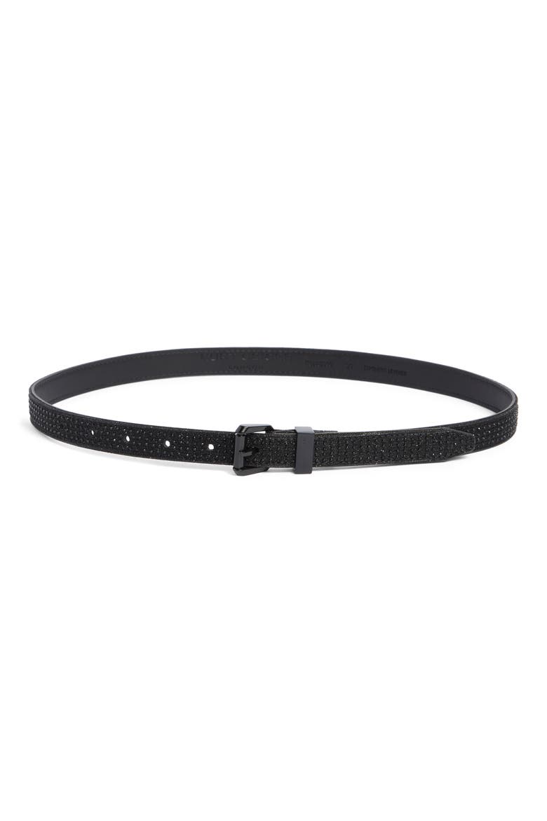 Crystal Embellished Belt, Main, color, BLACK/SHINY POWDER BLACK