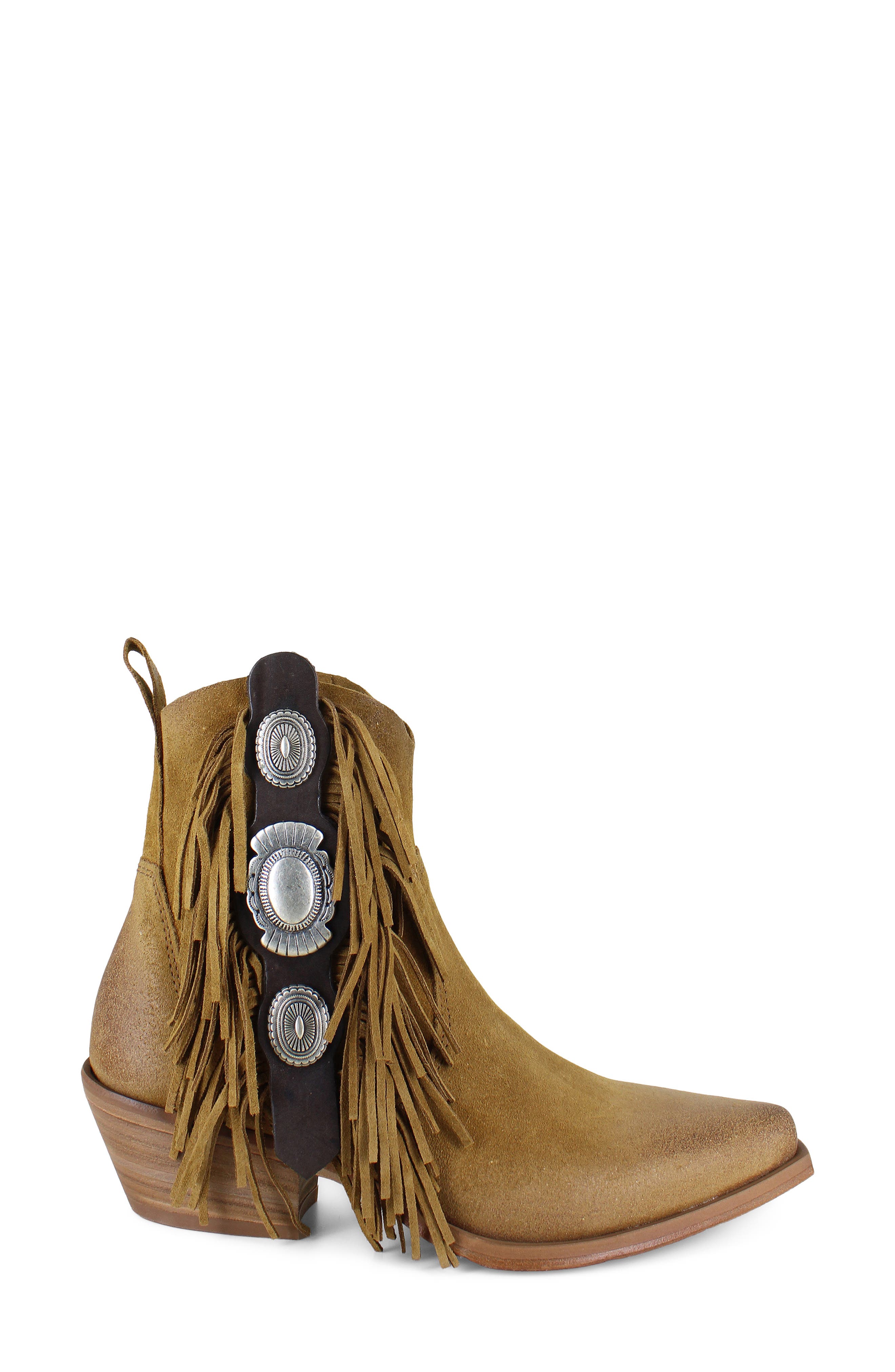 Hightail Leather Bootie, Main, color, TAN SUEDE