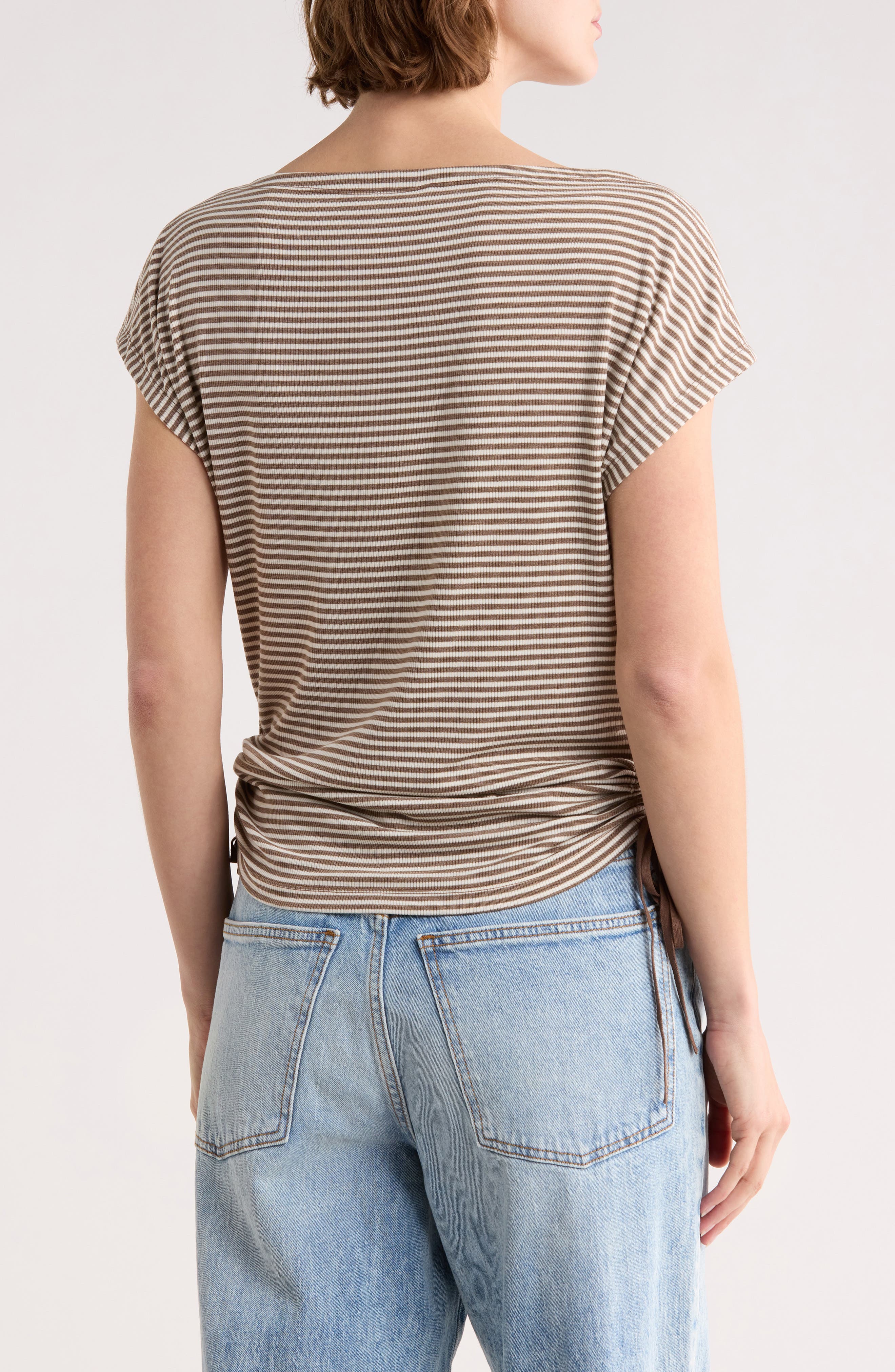Stripe Rib Ruched T-Shirt - image 2