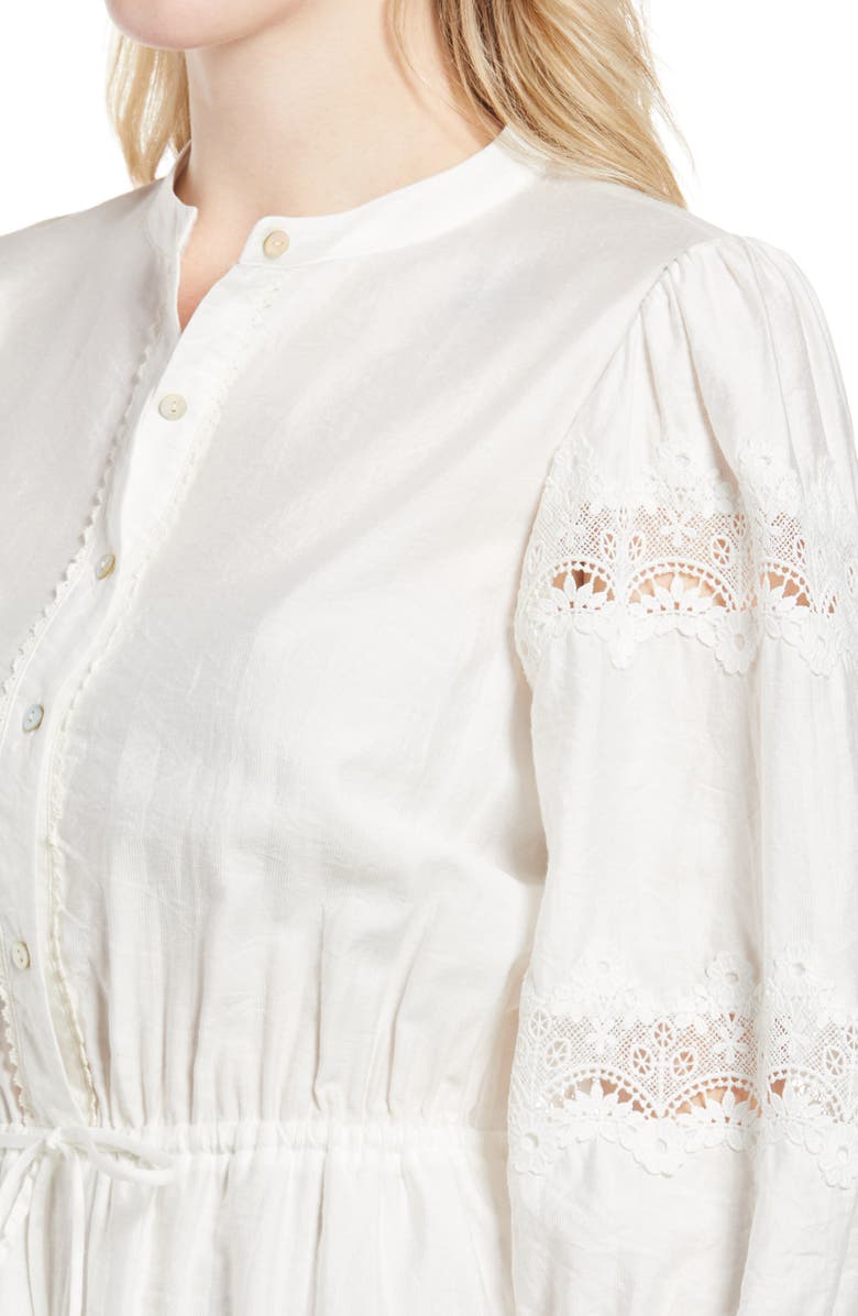 Rebecca Minkoff Elle Lace Inset Ruffle Hem Dress, Alternate, color, 