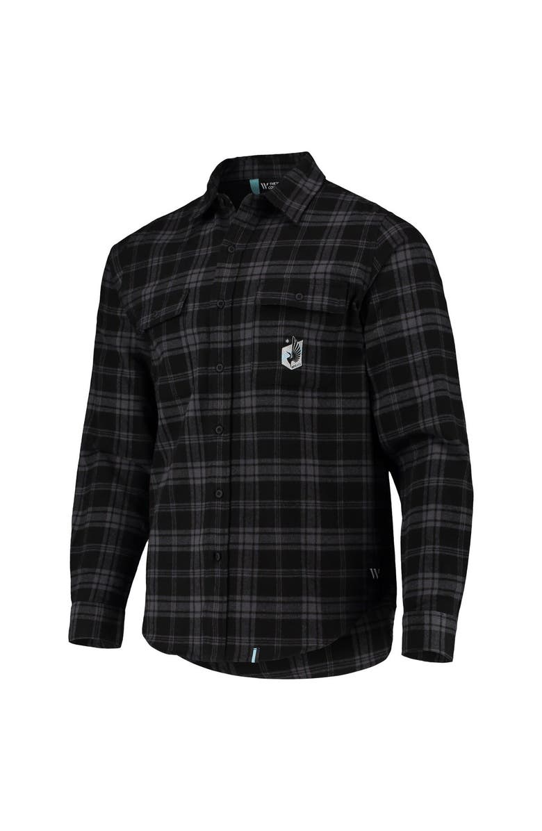 THE WILD COLLECTIVE Men's The Wild Collective Black Minnesota United FC Buffalo Check Button-Up Shirt, Alternate, color,