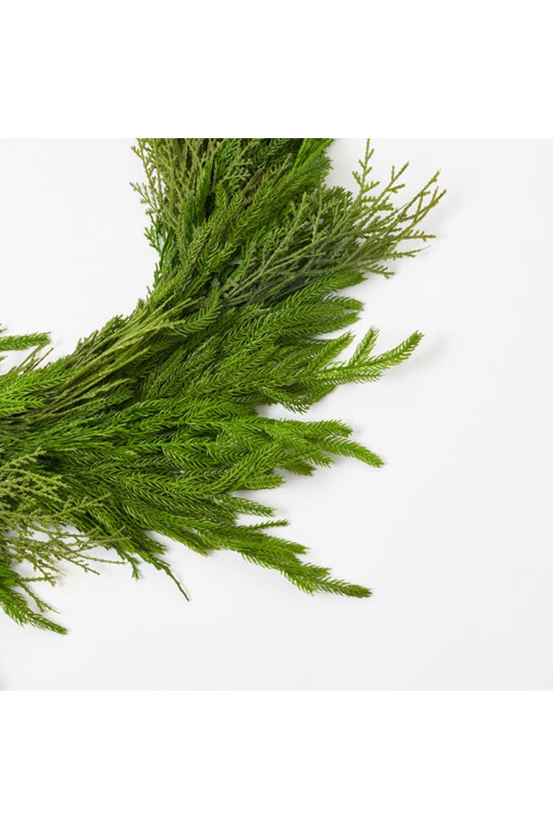 Deluxe Real Touch Winter Greenery with Cypress, Norfolk & Pine Christmas Mantel Garland, Alternate, color, Green 12ft