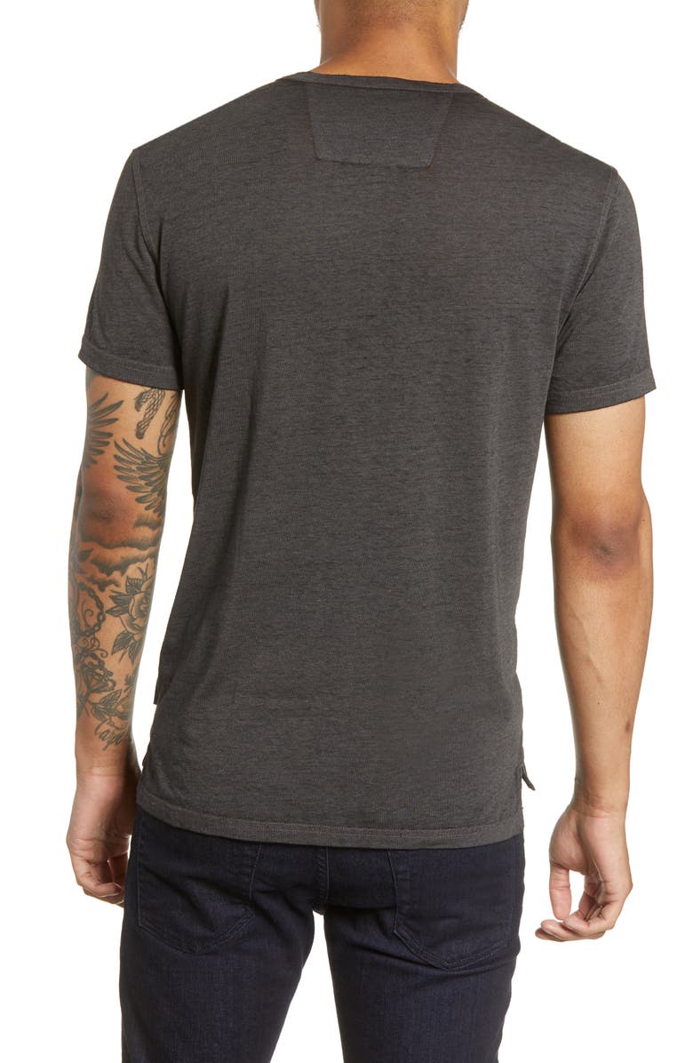 John Varvatos Regular Fit Henley T-Shirt, Alternate, color, Charcoal