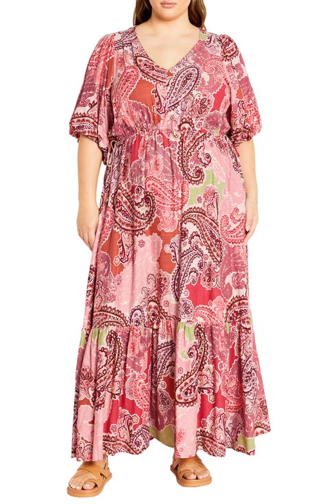 Flirtini Floral Print Maxi Dress (Plus)