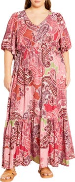 City Chic Flirtini Floral Print Maxi Dress