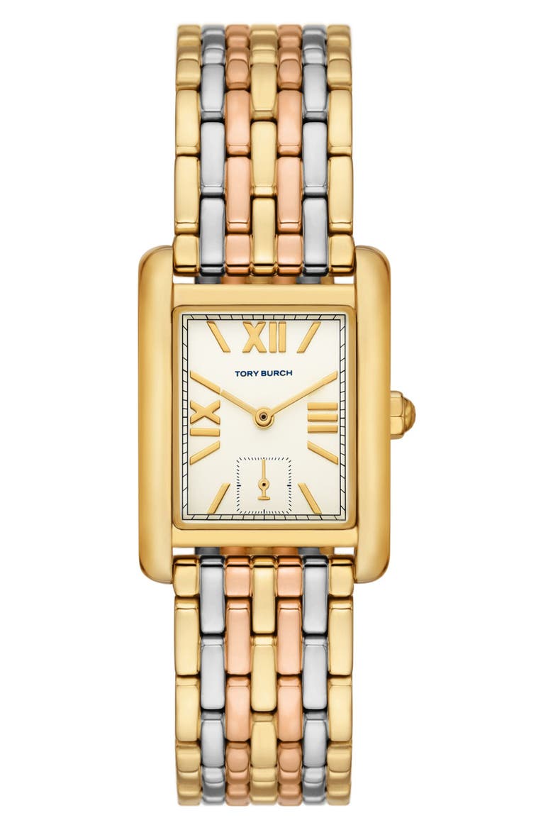 Eleanor Stainless Steel Bracelet Watch, 25mm x 34mm, Main, color, TRI-TONE