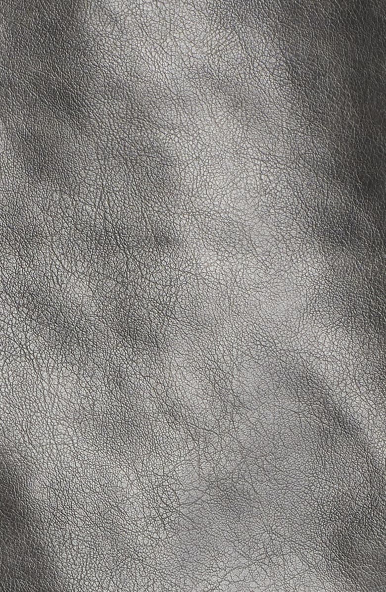 Topshop Patch Pocket Faux Leather Bomber Jacket, Alternate, color, 